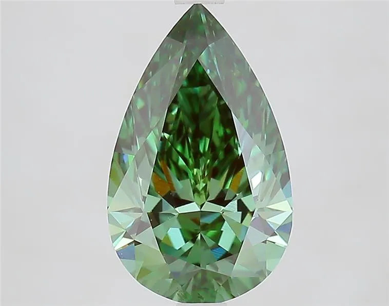 2.73ct Pear Lab Grown Diamond (Colour Fancy Vivid Green, Clarity VVS2, IGI Certified)