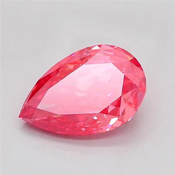 2.73ct Pear Lab Grown Diamond (Colour Fancy Vivid Pink, Clarity VS1, IGI Certified)