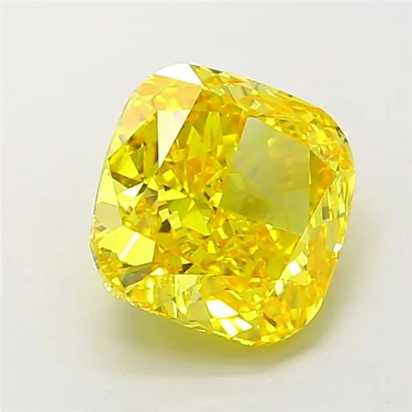 2.74ct Cushion modified Lab Grown Diamond (Colour Fancy Vivid Yellow, Clarity VVS1, IGI Certified)