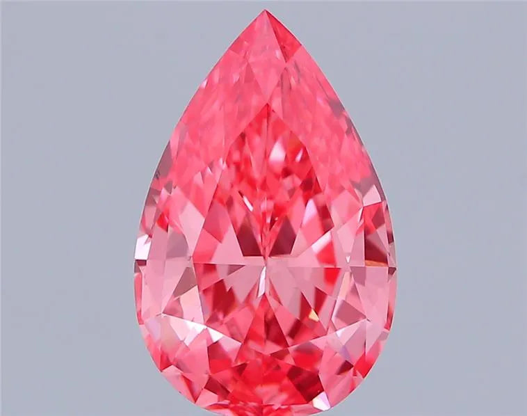2.75ct Pear Lab Grown Diamond (Colour Fancy Vivid Pink, Clarity VS2, IGI Certified)