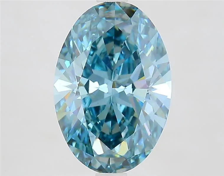 2.76ct Oval Lab Grown Diamond (Colour Fancy Vivid Blue, Clarity VS1, IGI Certified)