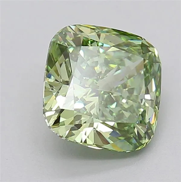 2.77ct Cushion modified Lab Grown Diamond (Colour Fancy Vivid Green, Clarity VVS2, IGI Certified)