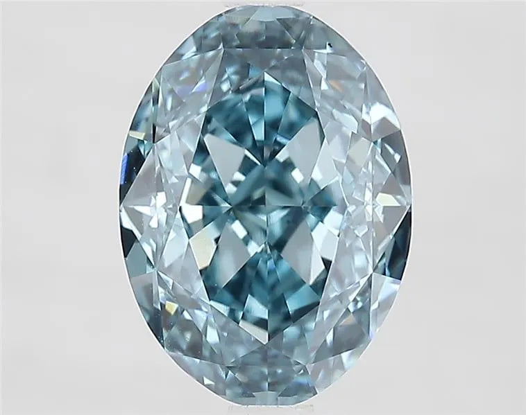 2.77ct Oval Lab Grown Diamond (Colour Fancy Vivid Blue, Clarity VVS2, IGI Certified)