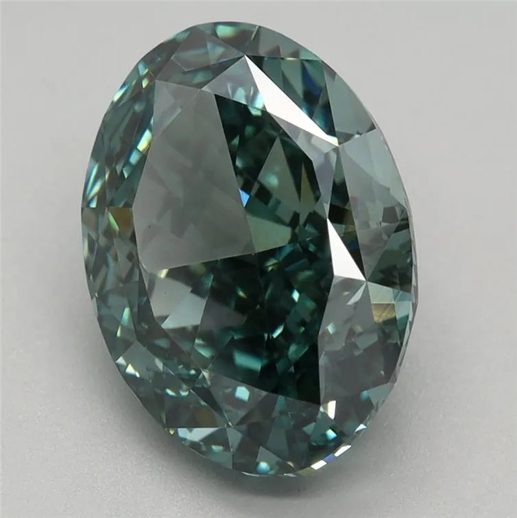 2.77ct Oval Lab Grown Diamond (Colour Fancy Vivid Green, Clarity VS1, IGI Certified)