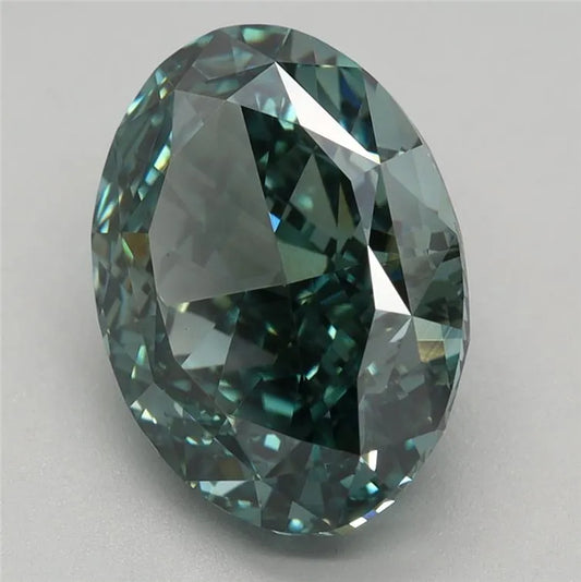 2.77ct Oval Lab Grown Diamond (Colour Fancy Vivid Green, Clarity VS1, IGI Certified)