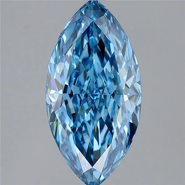 2.78ct Marquise Lab Grown Diamond (Colour Fancy Vivid Blue, Clarity VVS2, IGI Certified)