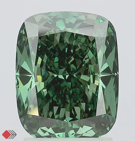2.79ct Cushion modified Lab Grown Diamond (Colour Fancy Vivid Green, Clarity VS1, IGI Certified)