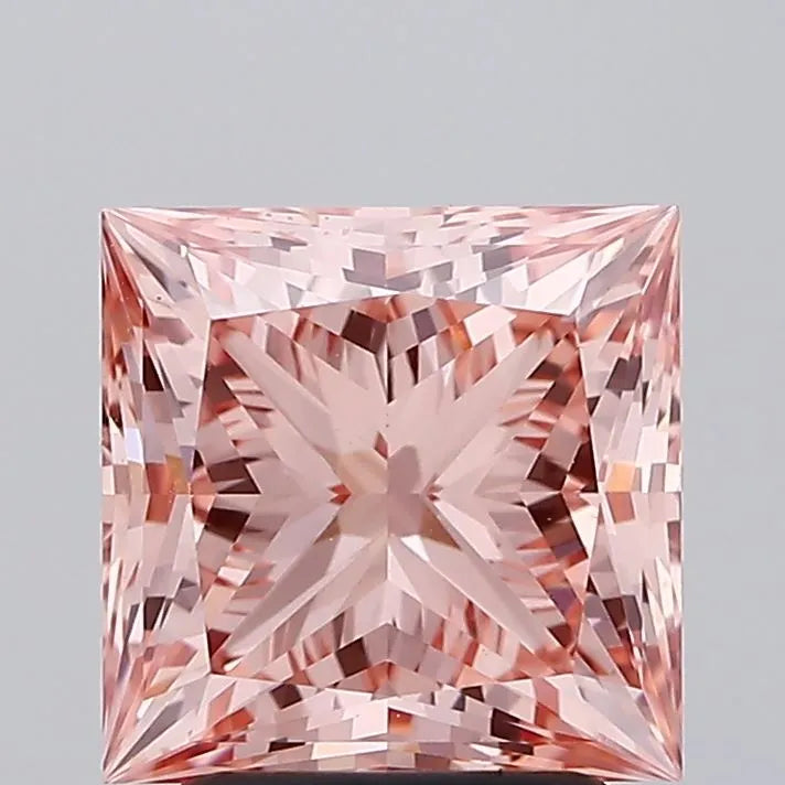 2.79ct Princess Lab Grown Diamond (Colour Fancy Vivid Orangey Pink, Clarity VS1, IGI Certified)