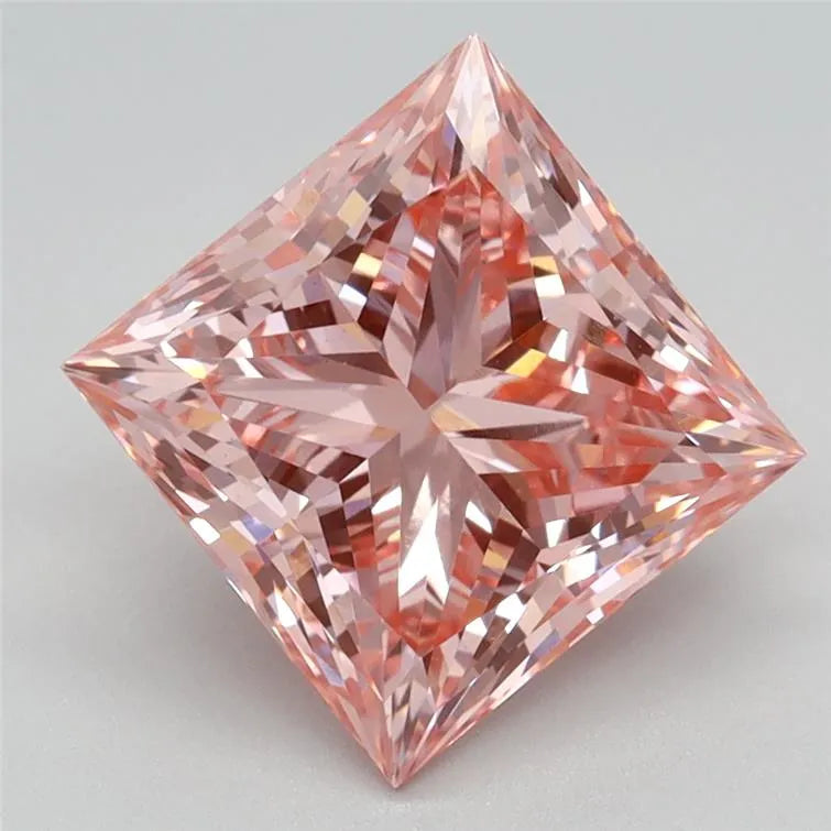 2.79ct Princess Lab Grown Diamond (Colour Fancy Vivid Pink, Clarity VS1, IGI Certified)