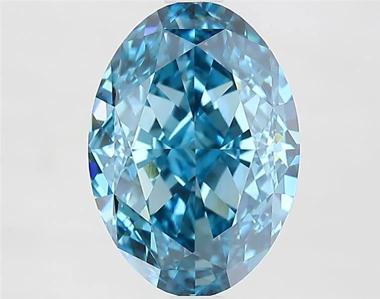 2.80ct Oval Lab Grown Diamond (Colour Fancy Vivid Blue, Clarity VS1, IGI Certified)