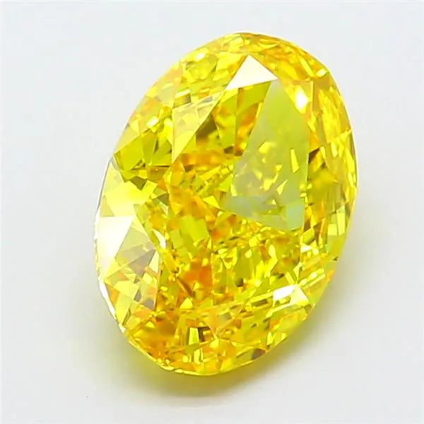 2.80ct Oval Lab Grown Diamond (Colour Fancy Vivid Yellow, Clarity VVS2, IGI Certified)