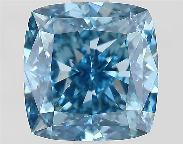 2.81ct Cushion modified Lab Grown Diamond (Colour Fancy Vivid Blue, Clarity VS1, IGI Certified)