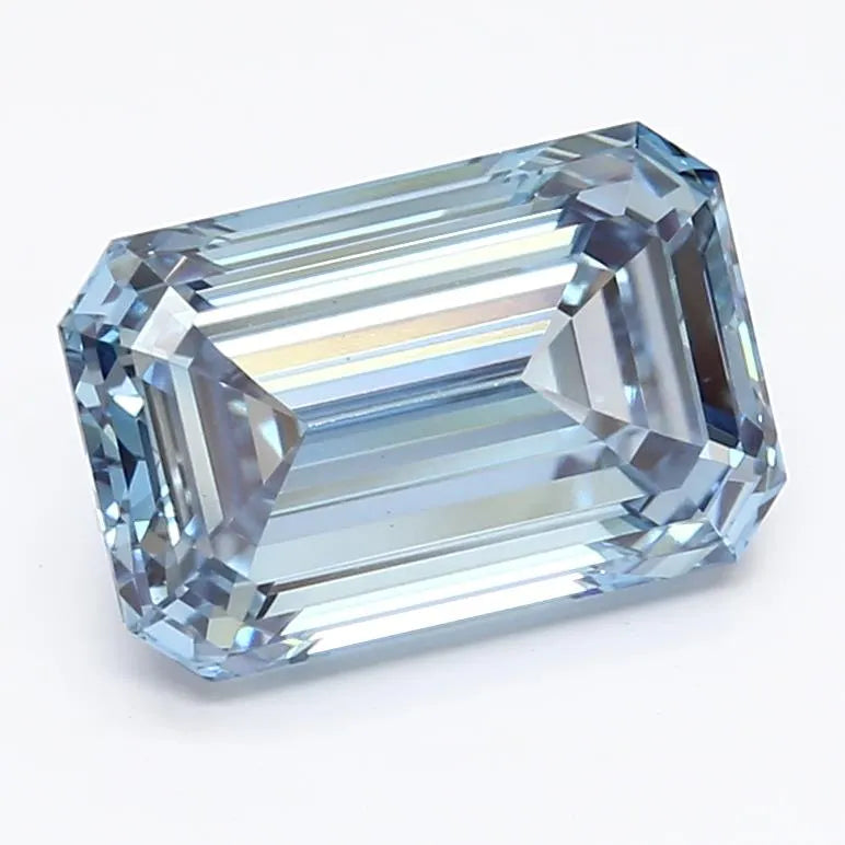 2.81ct Emerald Lab Grown Diamond (Colour Fancy Vivid Blue, Clarity VS1, IGI Certified)