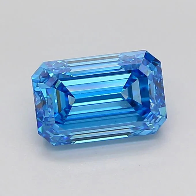 2.81ct Emerald Lab Grown Diamond (Colour Fancy Vivid Blue, Clarity VVS2, IGI Certified)