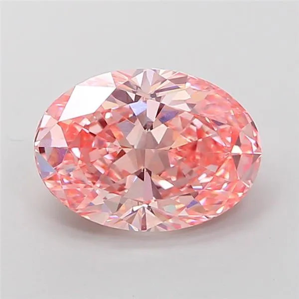 2.81ct Oval Lab Grown Diamond (Colour Fancy Vivid Pink, Clarity VVS1, IGI Certified)