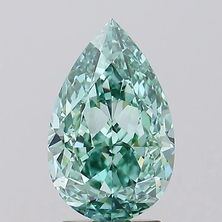 2.81ct Pear Lab Grown Diamond (Colour Fancy Vivid Green, Clarity IF, IGI Certified)