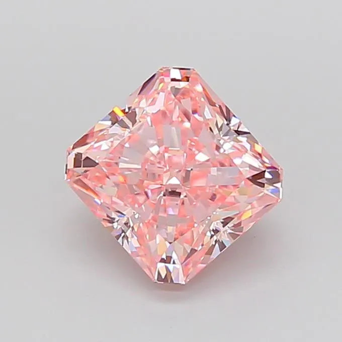 2.81ct Square radiant Lab Grown Diamond (Colour Fancy Vivid Pink, Clarity VS1, IGI Certified)