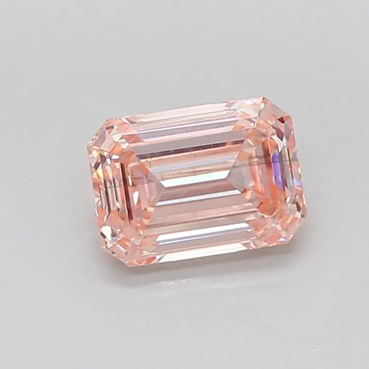 2.82ct Emerald Lab Grown Diamond (Colour Fancy Light Pinkish Brown, Clarity SI1, IGI Certified)