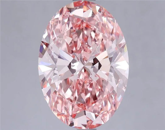 2.83ct Oval Lab Grown Diamond (Colour Fancy Vivid Pink, Clarity VS1, IGI Certified)