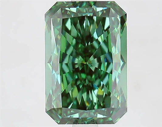 2.83ct Radiant Lab Grown Diamond (Colour Fancy Vivid Green, Clarity VVS2, IGI Certified)