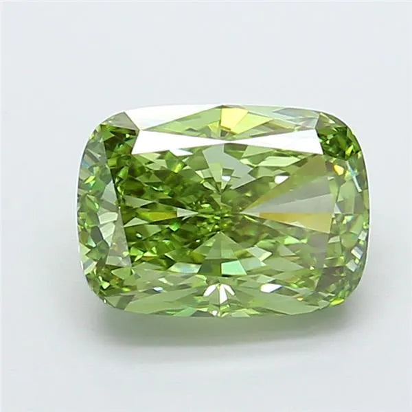 2.85ct Cushion modified Lab Grown Diamond (Colour Fancy Vivid Green, Clarity VVS2, IGI Certified)