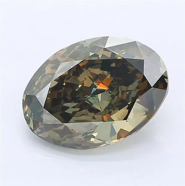 2.85ct Oval Lab Grown Diamond (Colour Fancy Green, Clarity VVS1, IGI Certified)