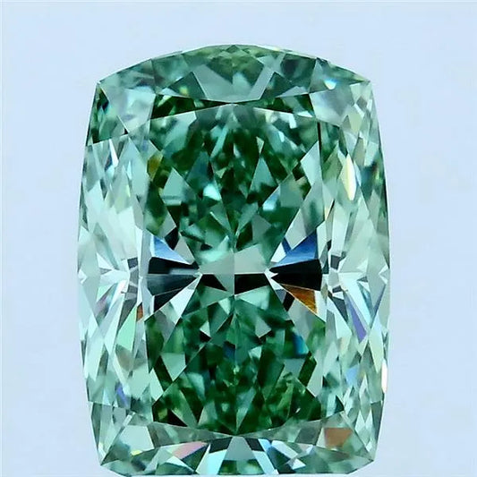 2.86ct Cushion modified Lab Grown Diamond (Colour Fancy Vivid Green, Clarity VVS2, IGI Certified)