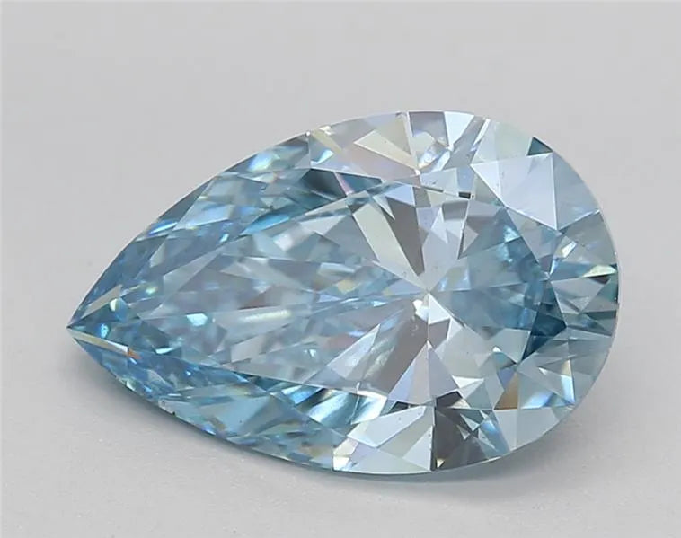 2.86ct Pear Lab Grown Diamond (Colour Fancy Vivid Blue, Clarity VS2, IGI Certified)