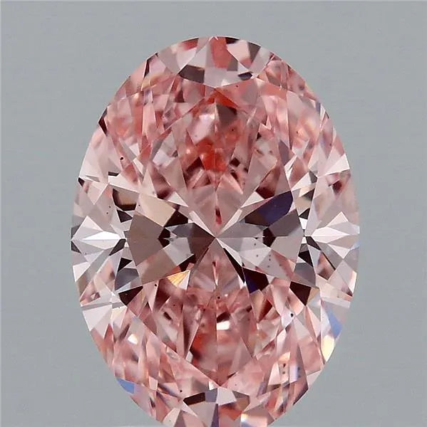 2.87ct Oval Lab Grown Diamond (Colour Fancy Vivid Pink, Clarity VS2, IGI Certified)