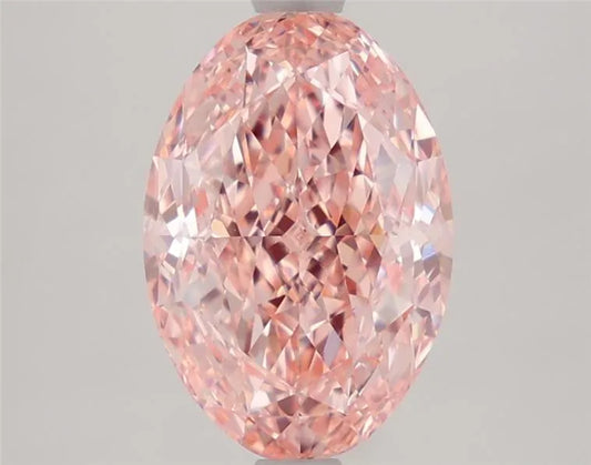 2.87ct Oval Lab Grown Diamond (Colour Fancy Vivid Pink, Clarity VVS2, IGI Certified)