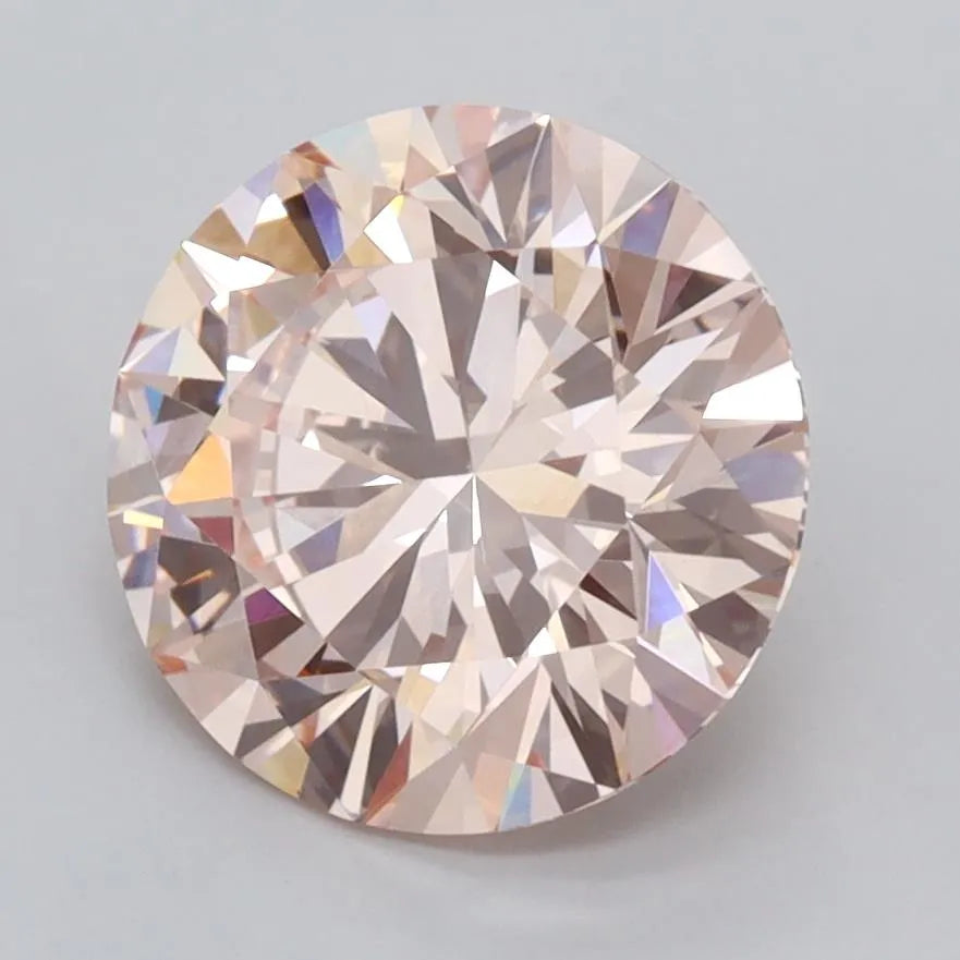 2.87ct Round Lab Grown Diamond (Colour Fancy Vivid Pink, Clarity VVS2, Cut ID, IGI Certified)