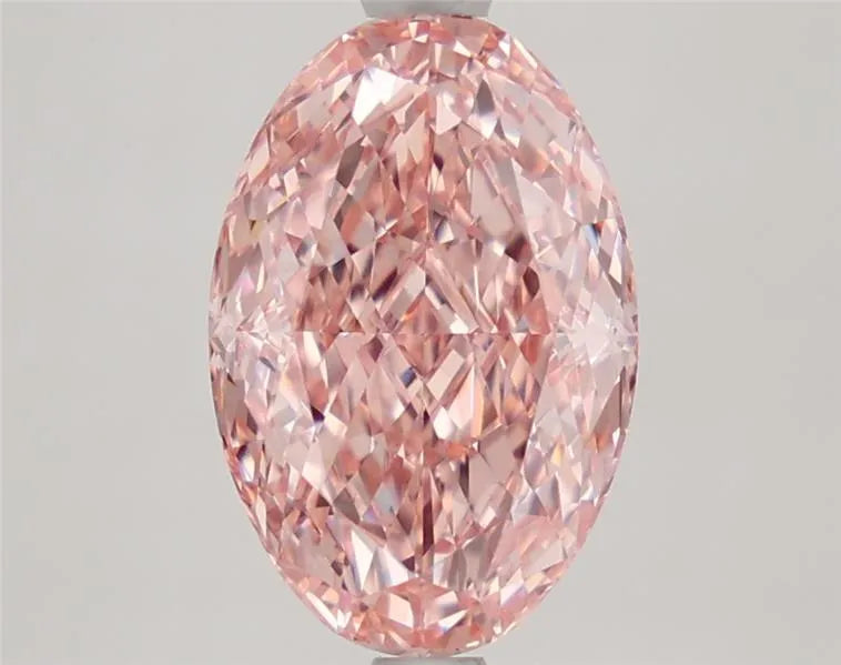 2.88ct Oval Lab Grown Diamond (Colour Fancy Vivid Pink, Clarity VVS2, IGI Certified)