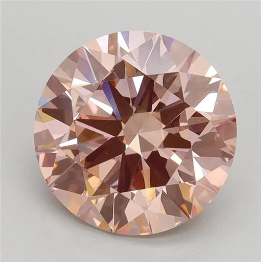 2.88ct Round Lab Grown Diamond (Colour Fancy Intense Pink, Clarity VVS2, Cut ID, IGI Certified)