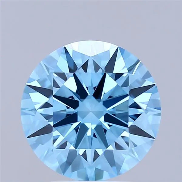 2.88ct Round Lab Grown Diamond (Colour Fancy Vivid Blue, Clarity VS1, Cut ID, IGI Certified)