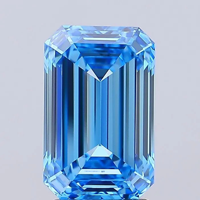 2.89ct Emerald Lab Grown Diamond (Colour Fancy Vivid Blue, Clarity VVS2, IGI Certified)