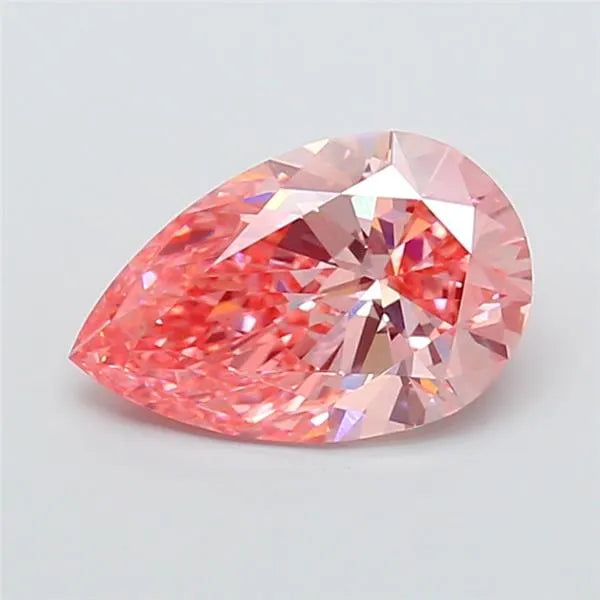 2.89ct Pear Lab Grown Diamond (Colour Fancy Vivid Pink, Clarity VS1, IGI Certified)