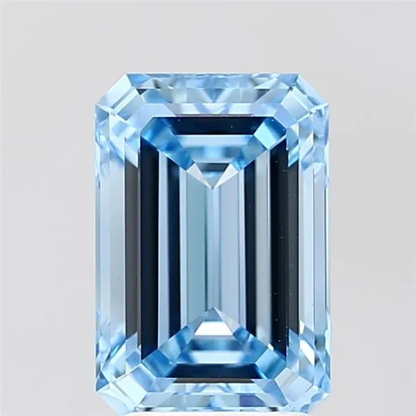 2.90ct Emerald Lab Grown Diamond (Colour Fancy Vivid Blue, Clarity VVS2, IGI Certified)