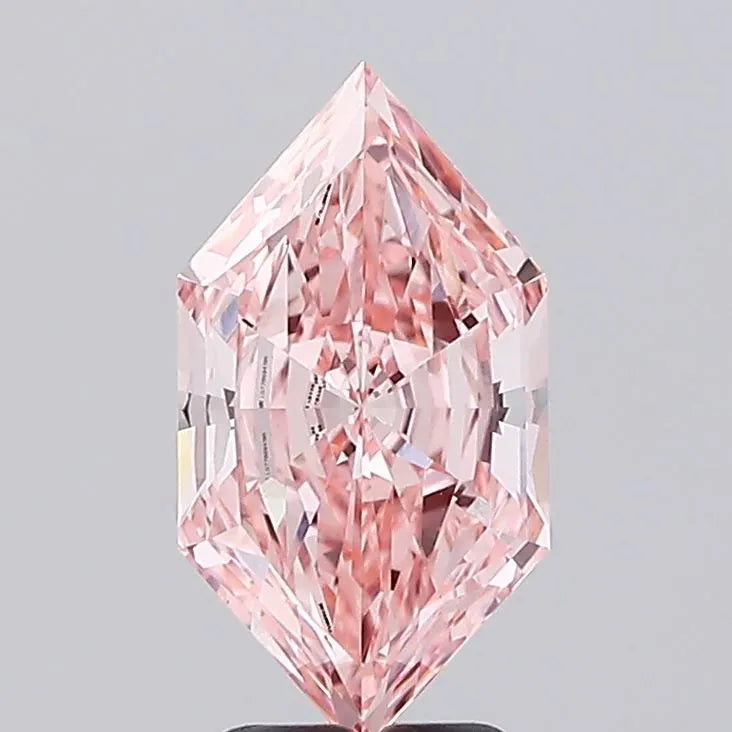2.90ct Hexagonal Lab Grown Diamond (Colour Fancy Vivid Pink, Clarity VVS2, IGI Certified)