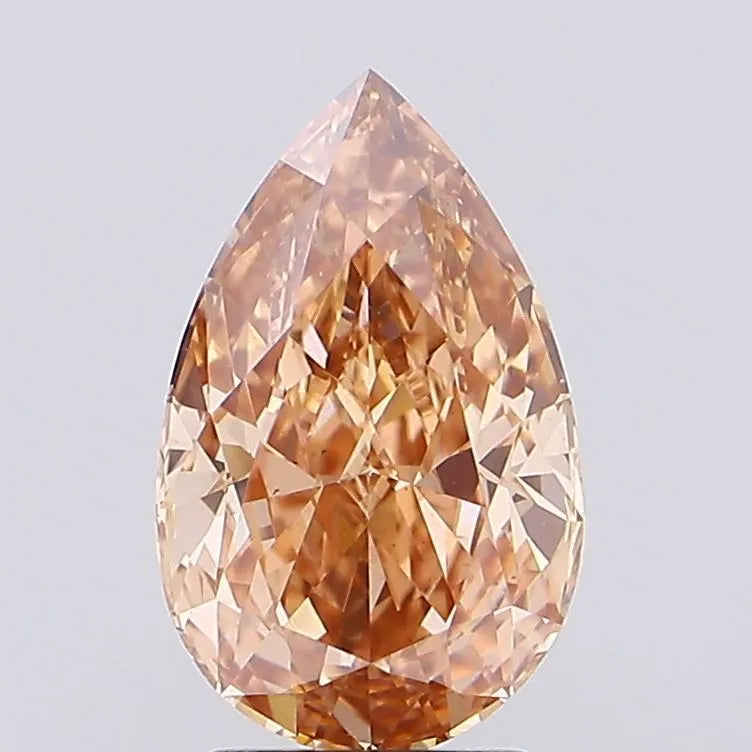 2.90ct Pear Lab Grown Diamond (Colour Fancy Pinkish Brown, Clarity VS2, IGI Certified)