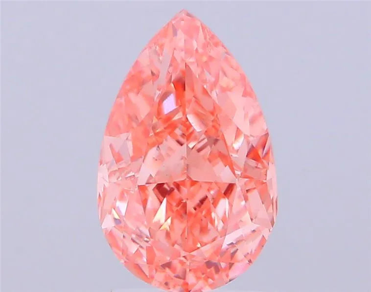 2.90ct Pear Lab Grown Diamond (Colour Fancy Vivid Pinkish Orange, Clarity VS1, IGI Certified)