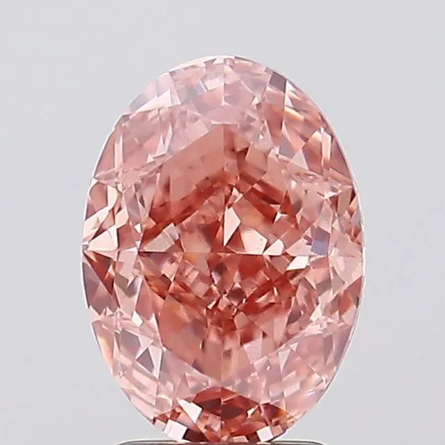 2.91ct Oval Lab Grown Diamond (Colour Fancy Intense Brownish Pink, Clarity VS2, IGI Certified)