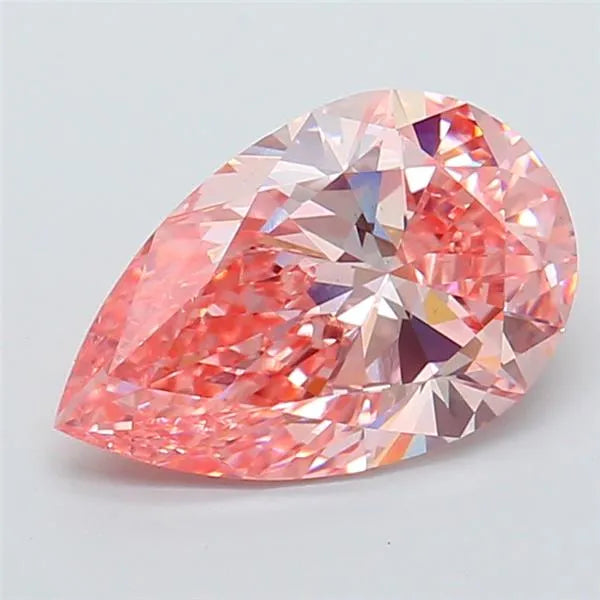 2.91ct Pear Lab Grown Diamond (Colour Fancy Vivid Pink, Clarity VS2, IGI Certified)