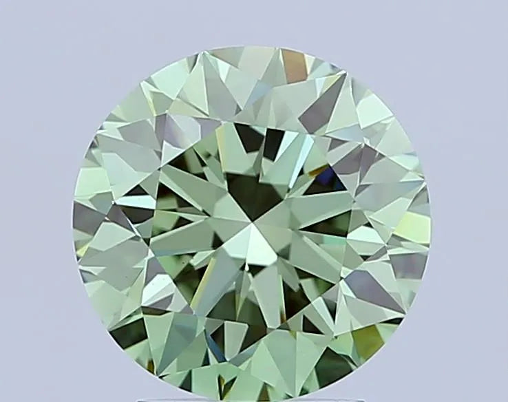 2.91ct Round Lab Grown Diamond (Colour Fancy Vivid Green, Clarity VS1, Cut ID, IGI Certified)