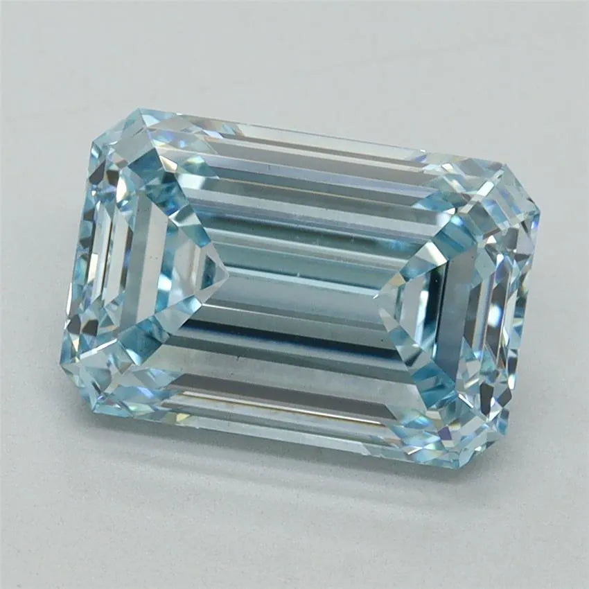 2.92ct Emerald Lab Grown Diamond (Colour Fancy Intense Blue, Clarity VS1, IGI Certified)