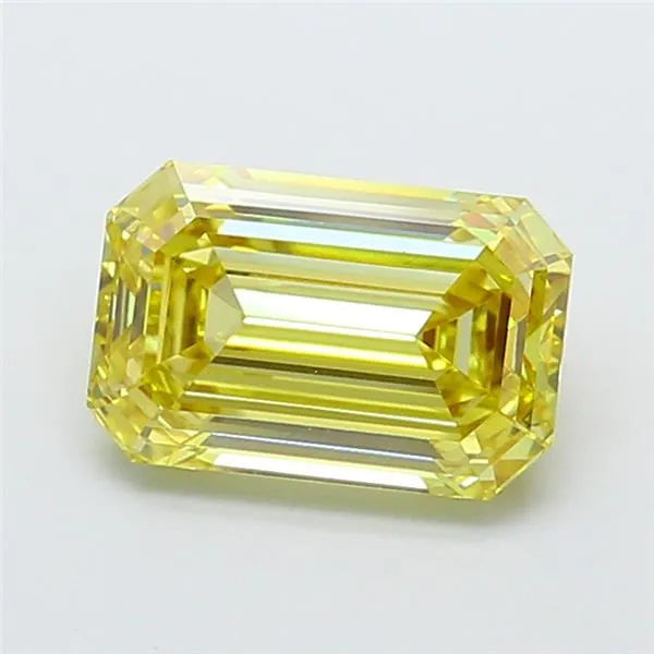 2.92ct Emerald Lab Grown Diamond (Colour Fancy Yellow, Clarity VS1, IGI Certified)