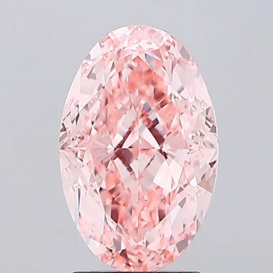 2.92ct Oval Lab Grown Diamond (Colour Fancy Vivid Pink, Clarity VS1, IGI Certified)