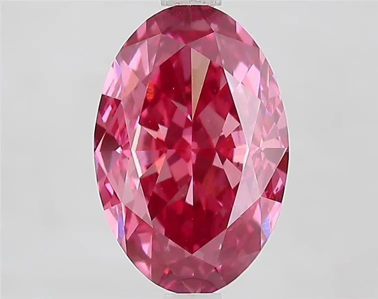 2.92ct Oval Lab Grown Diamond (Colour Fancy Vivid Pink, Clarity VVS2, IGI Certified)