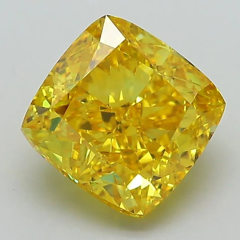 2.93ct Cushion modified Lab Grown Diamond (Colour Fancy Vivid Yellow, Clarity VVS2, IGI Certified)