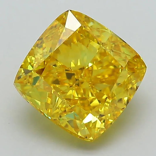 2.93ct Cushion modified Lab Grown Diamond (Colour Fancy Vivid Yellow, Clarity VVS2, IGI Certified)
