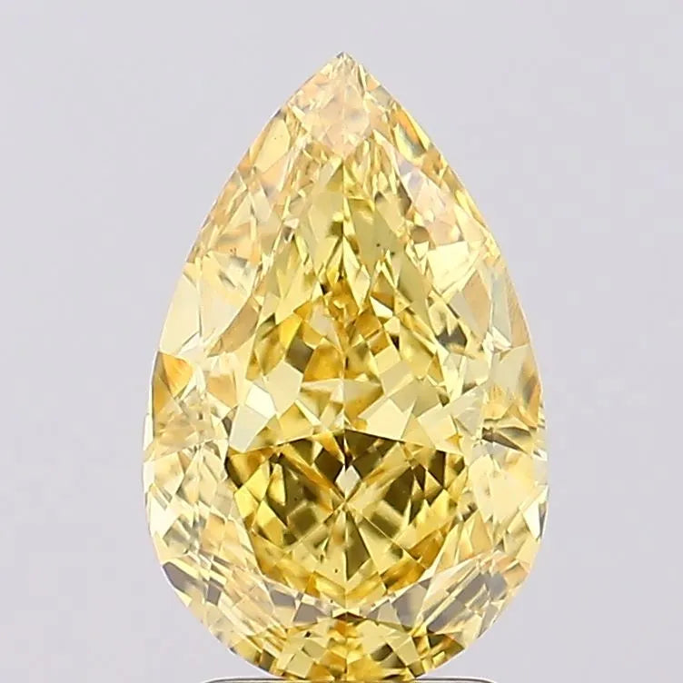 2.93ct Pear Lab Grown Diamond (Colour Fancy Vivid Yellow, Clarity VS2, IGI Certified)